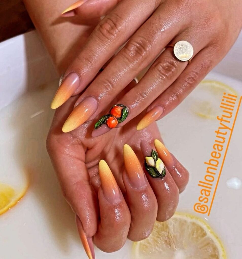 3d lemon nails