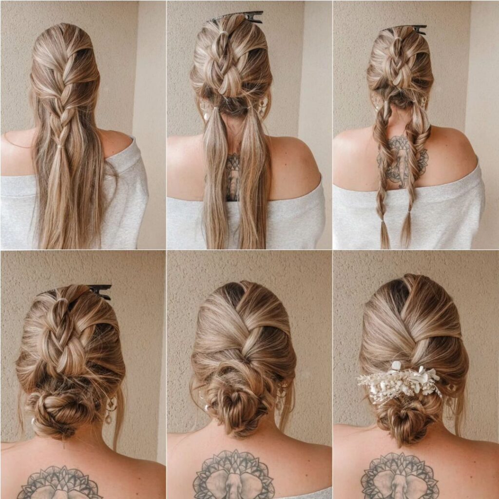 braided updo for long hair