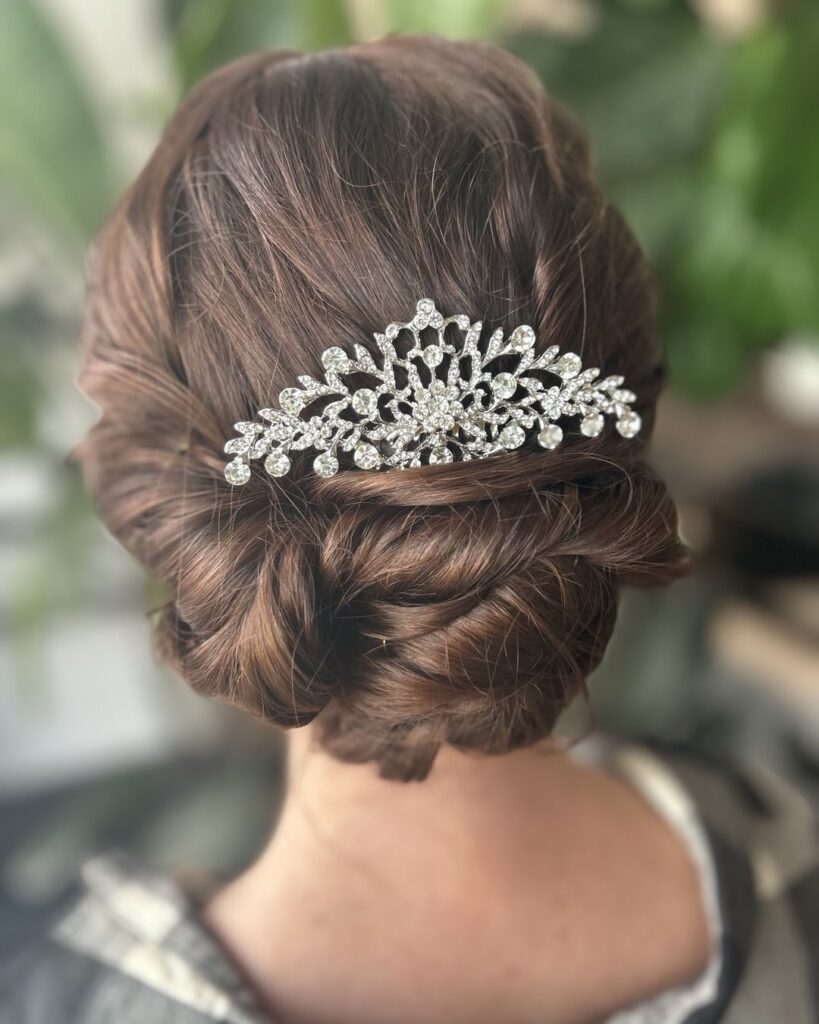 bridal updo for long hair