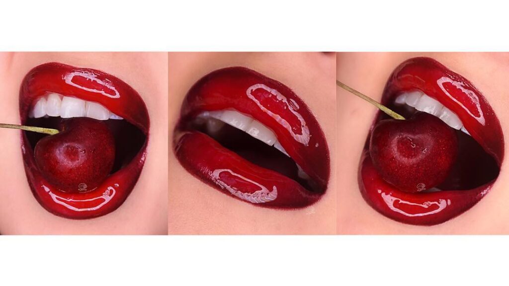 cherry red lip gloss