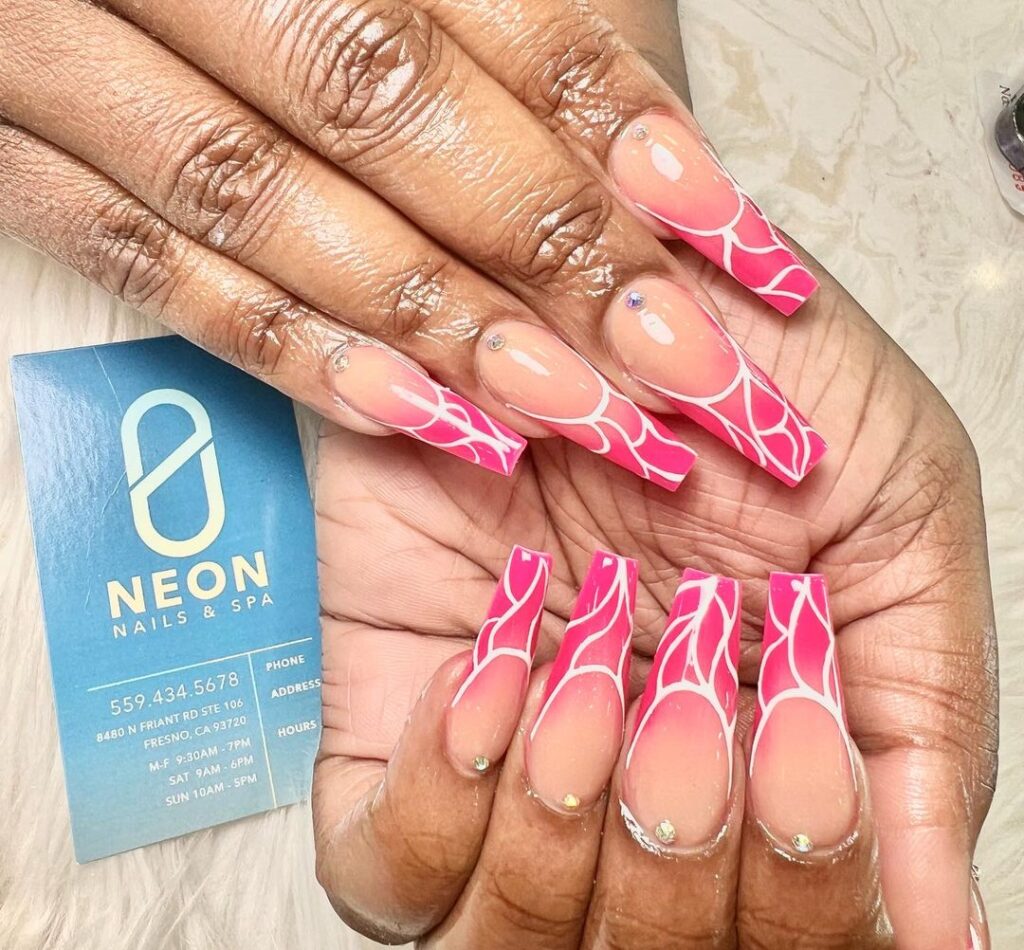 cracked pink french manicure