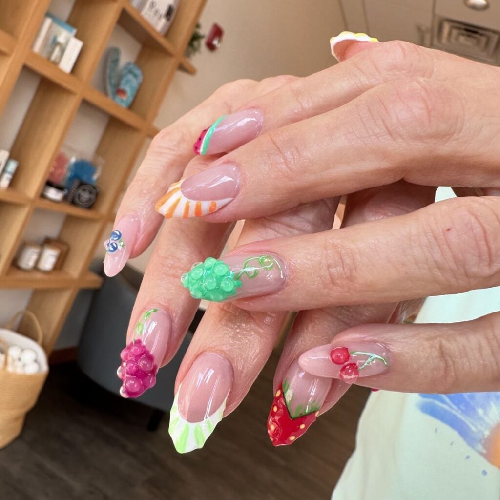 ongles d'été 3d fruités