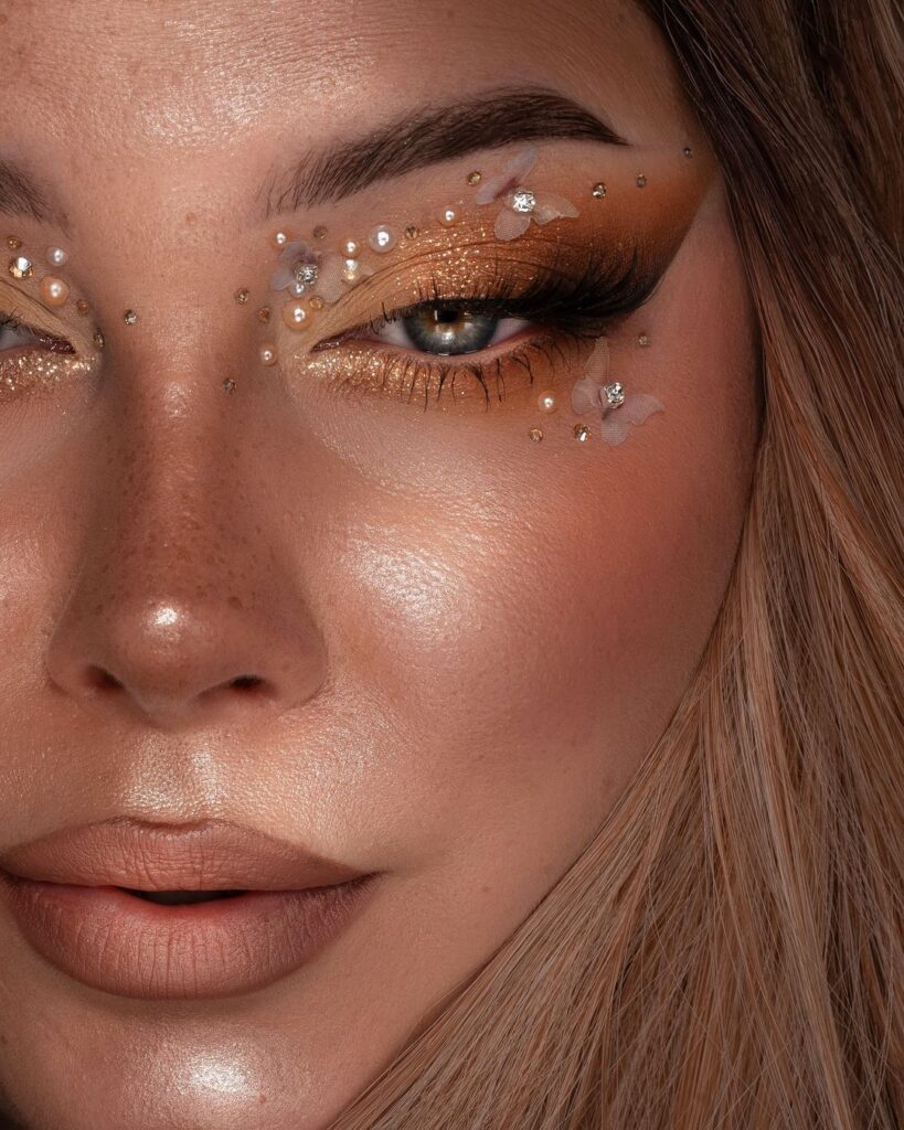 glittery bronze makeup look 2