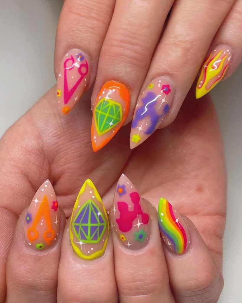 rainbow august nails