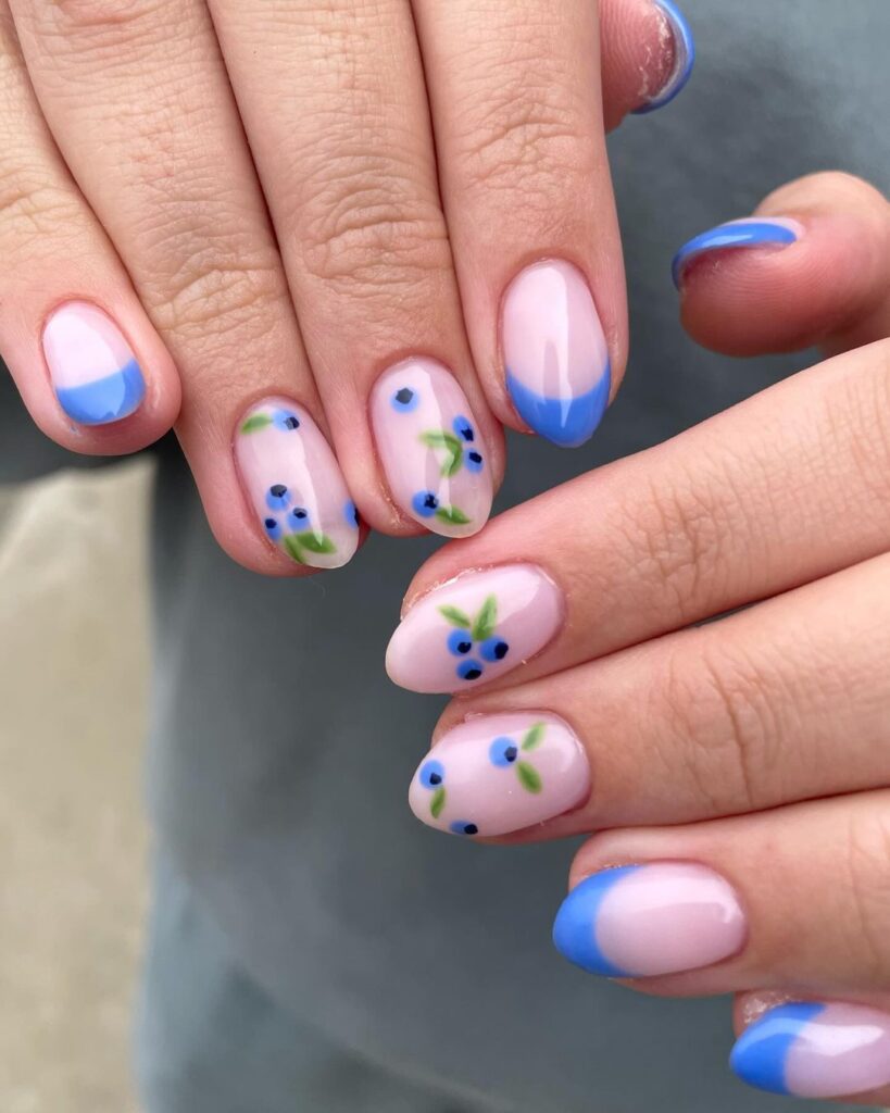 short natural blueberry nails