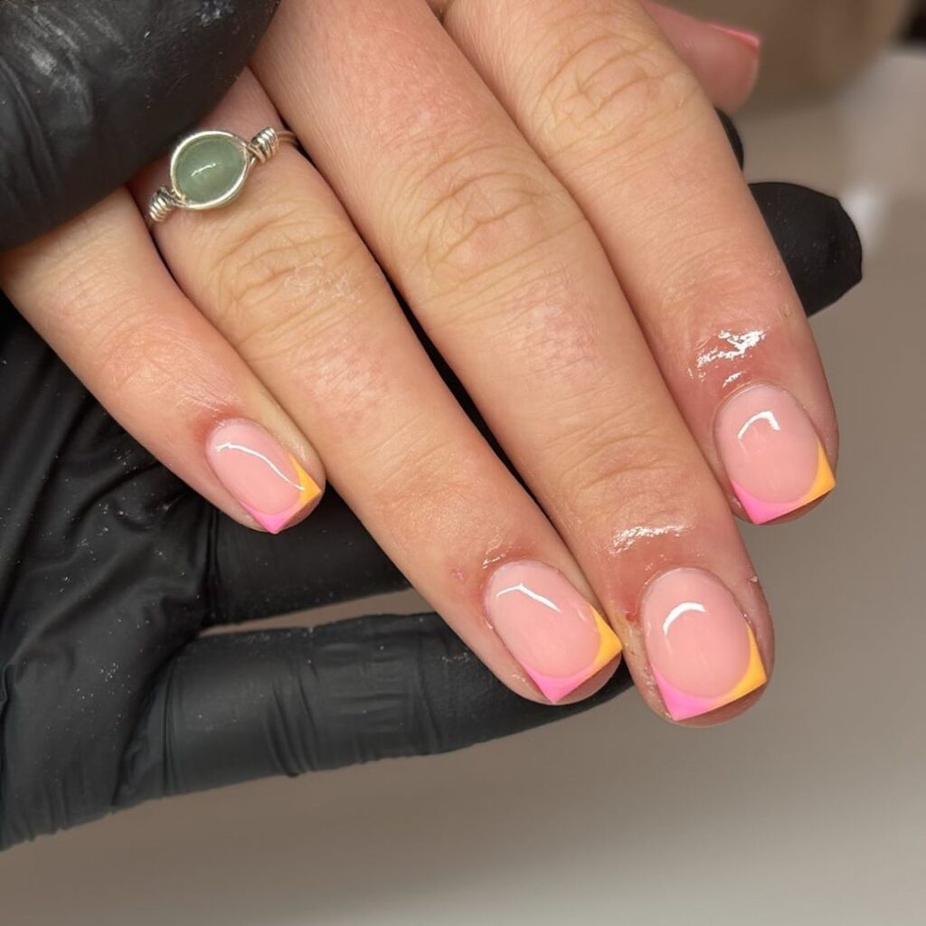 subtle french short summer nails