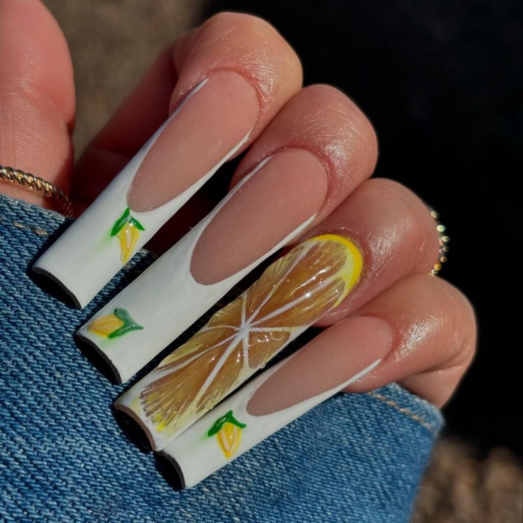 xl baddie lemon nails