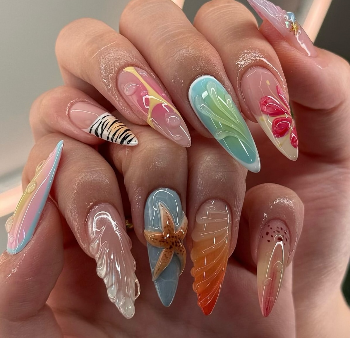 3D summer nails