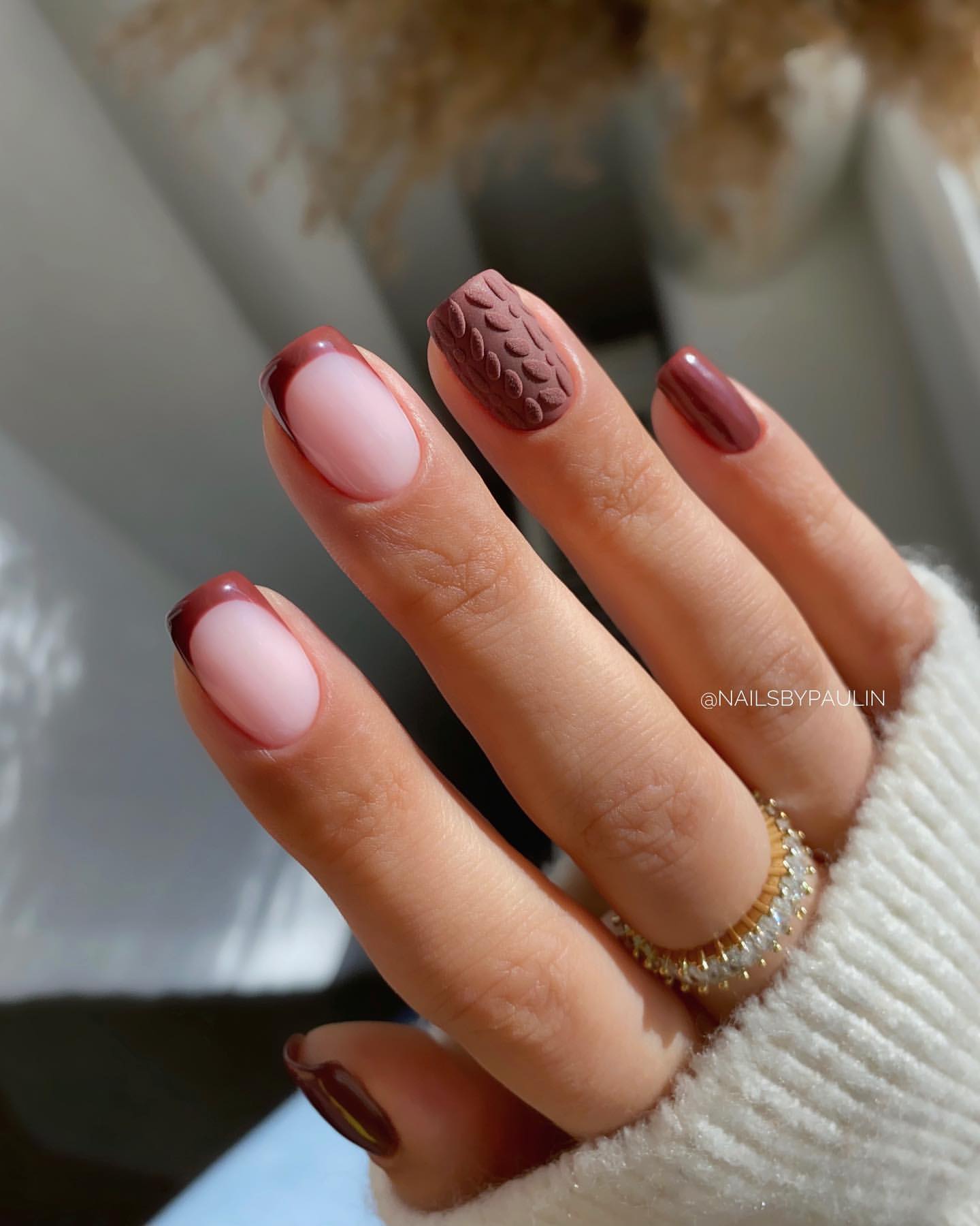 ongles bruns d'automne