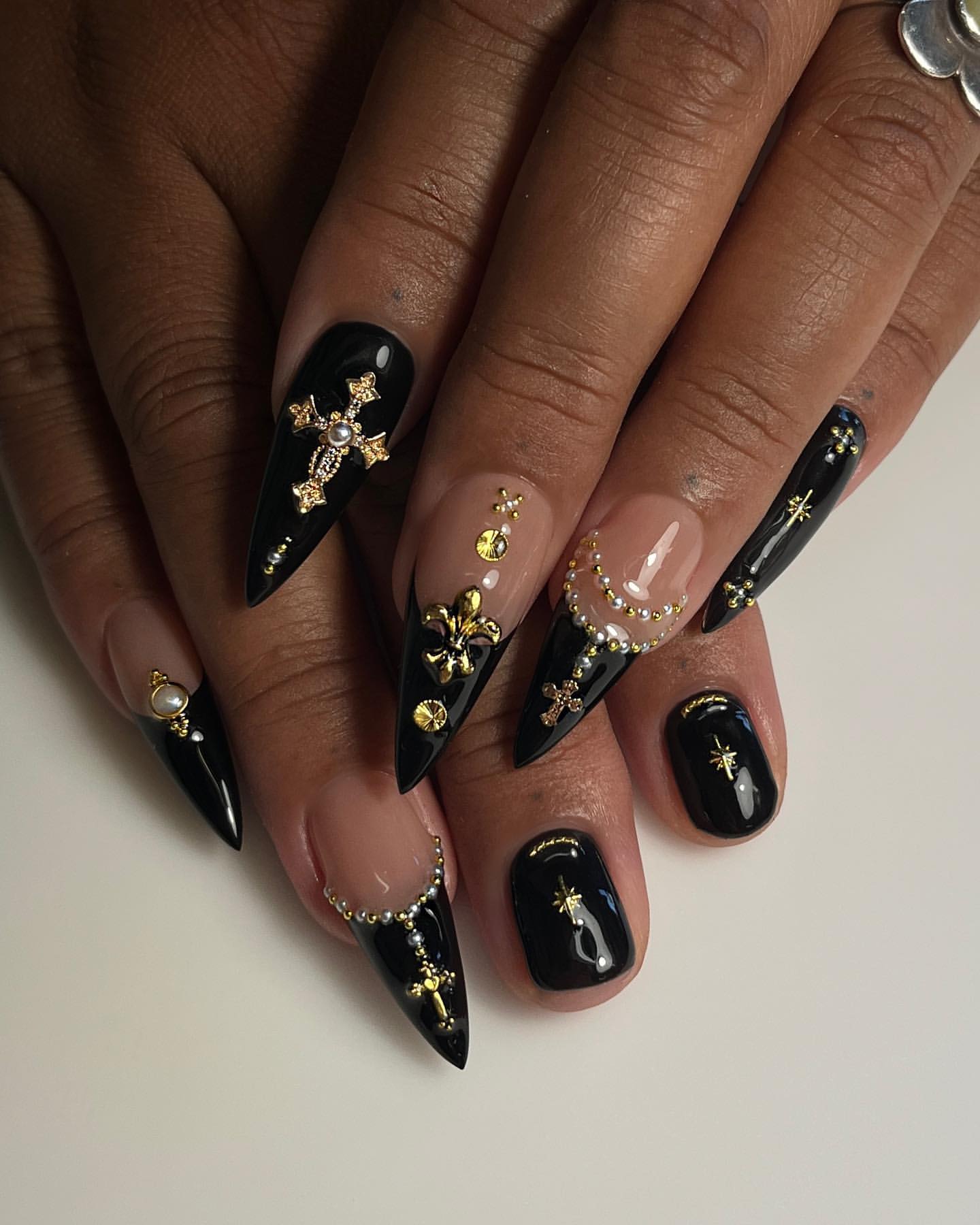 glam goth nails