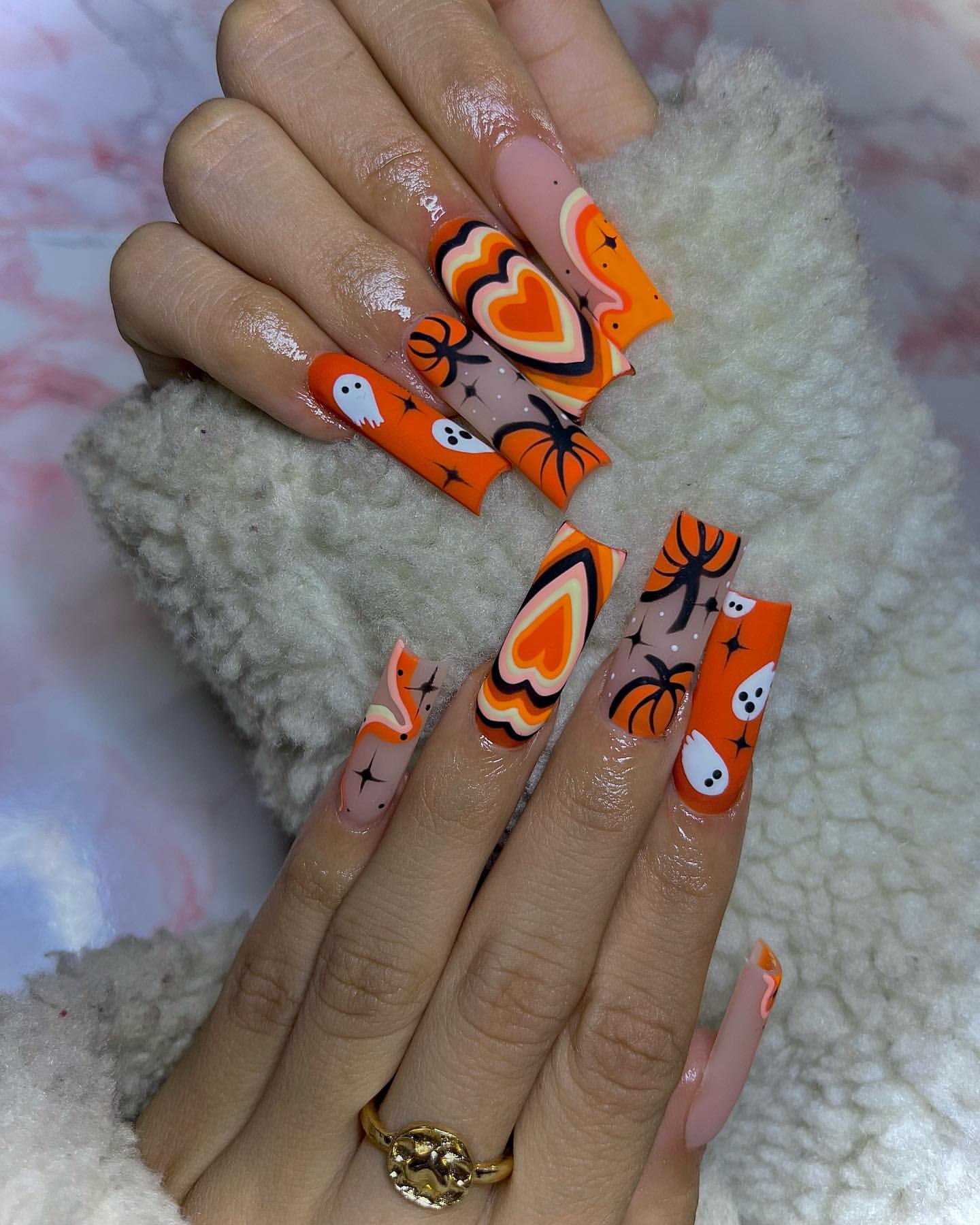 unhas de outono halloween