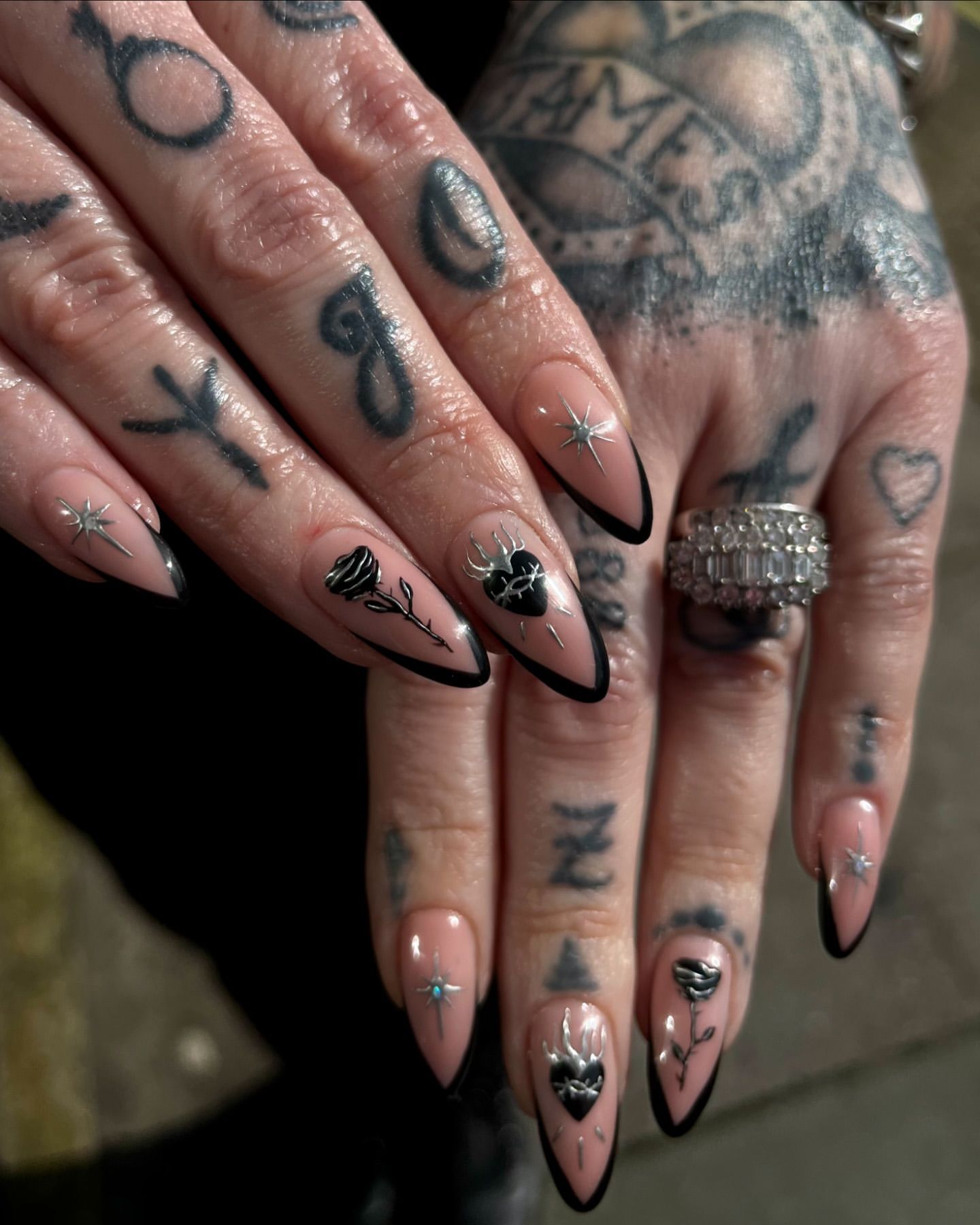 minimalist goth nails