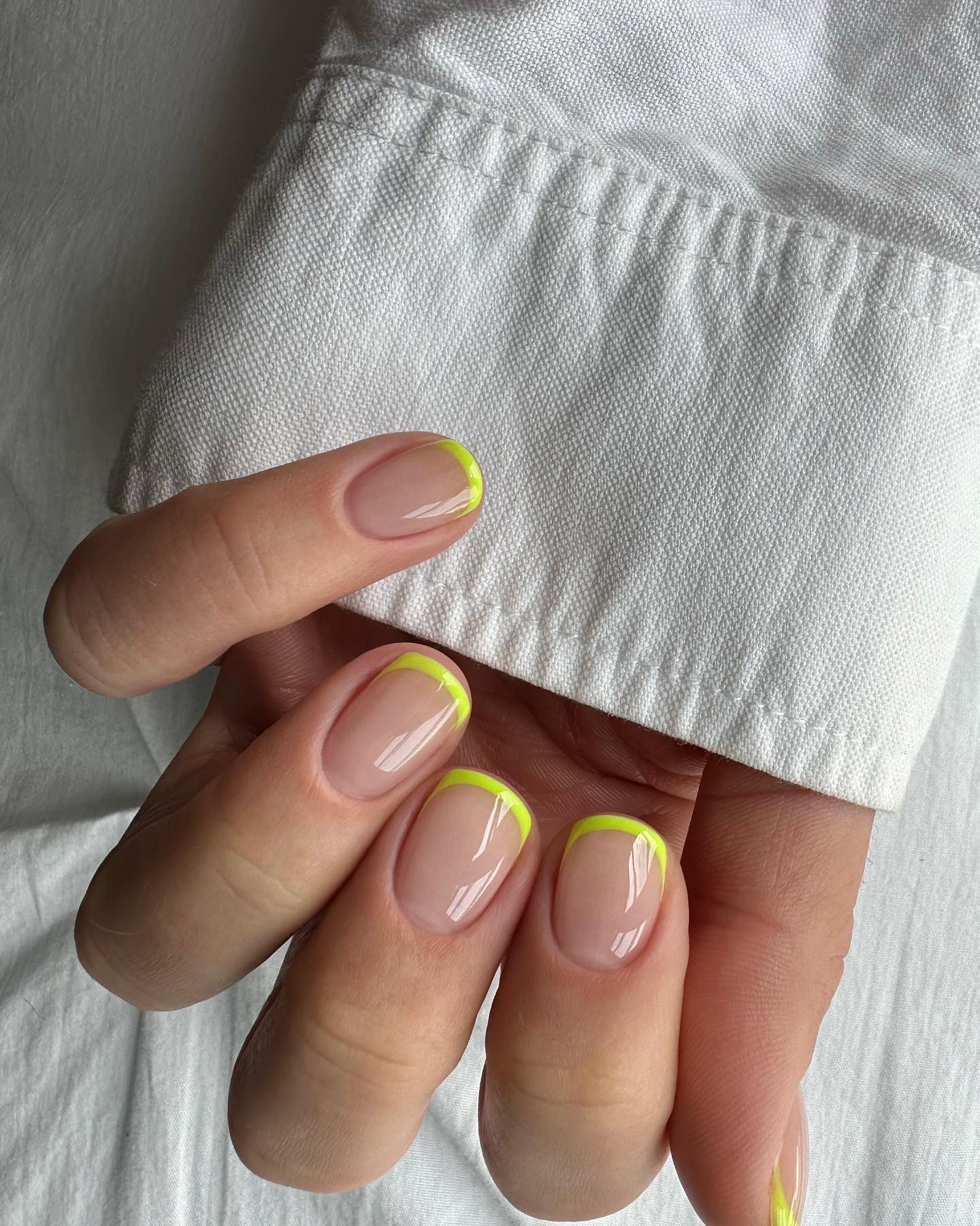 neon yellow french tips