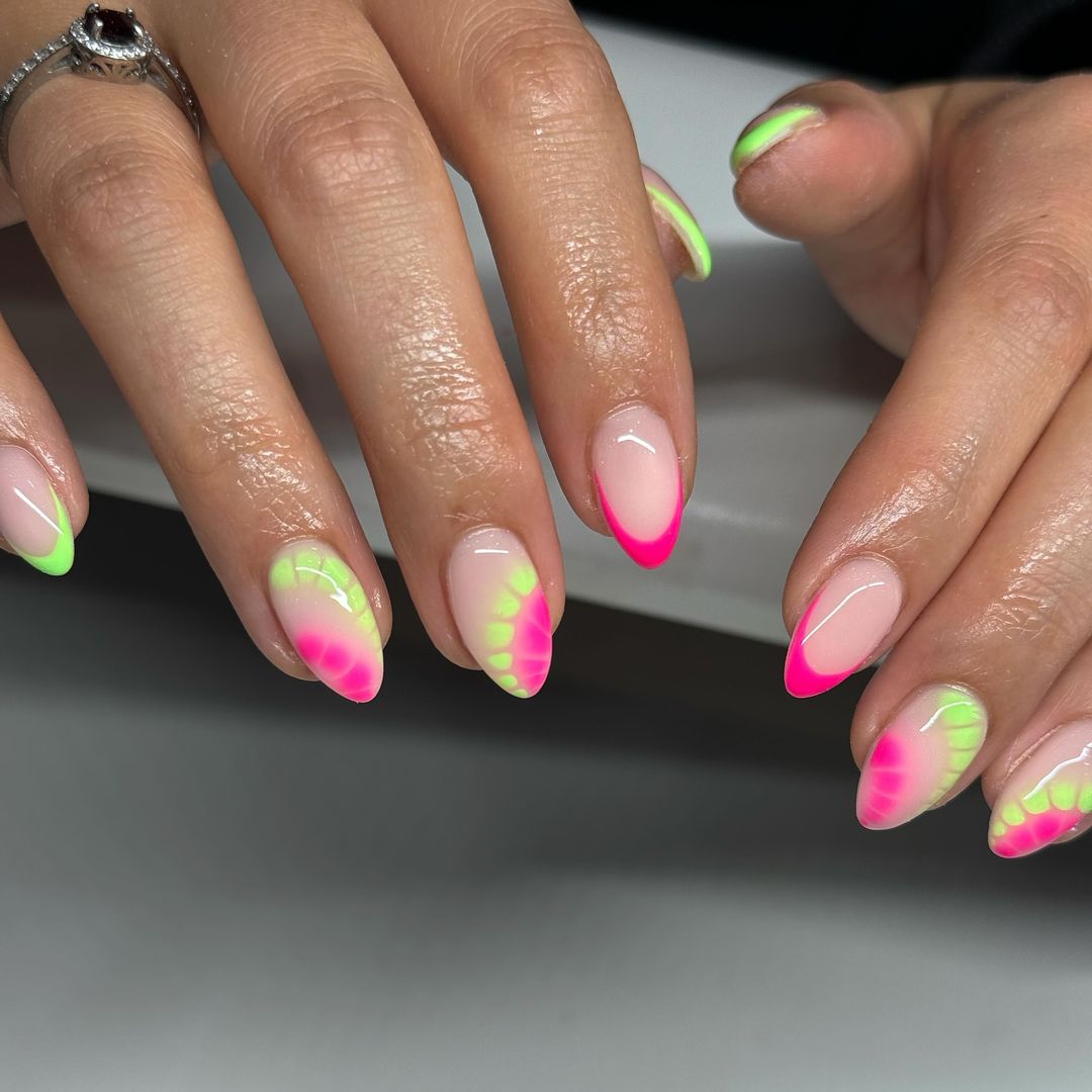 neon vacation nails