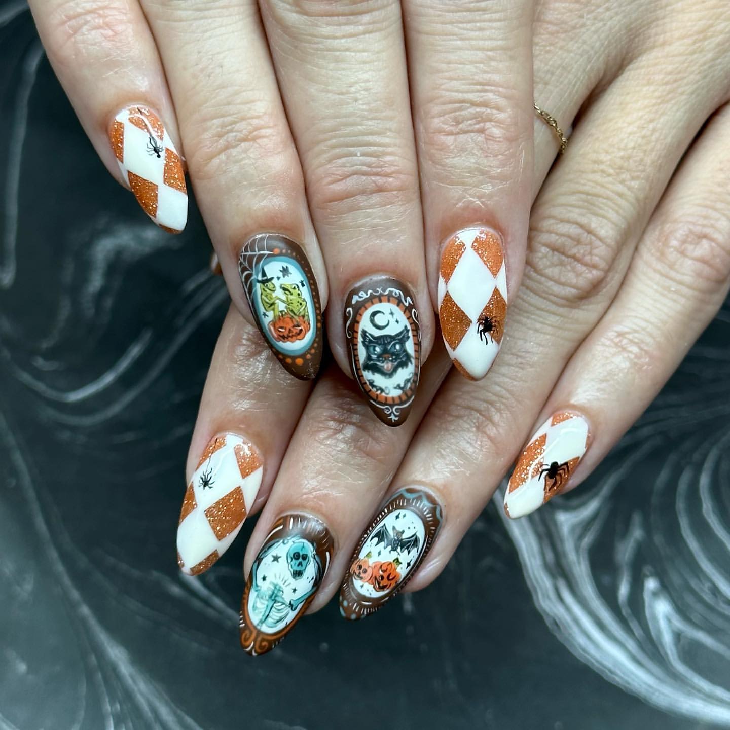 uñas vintage halloween