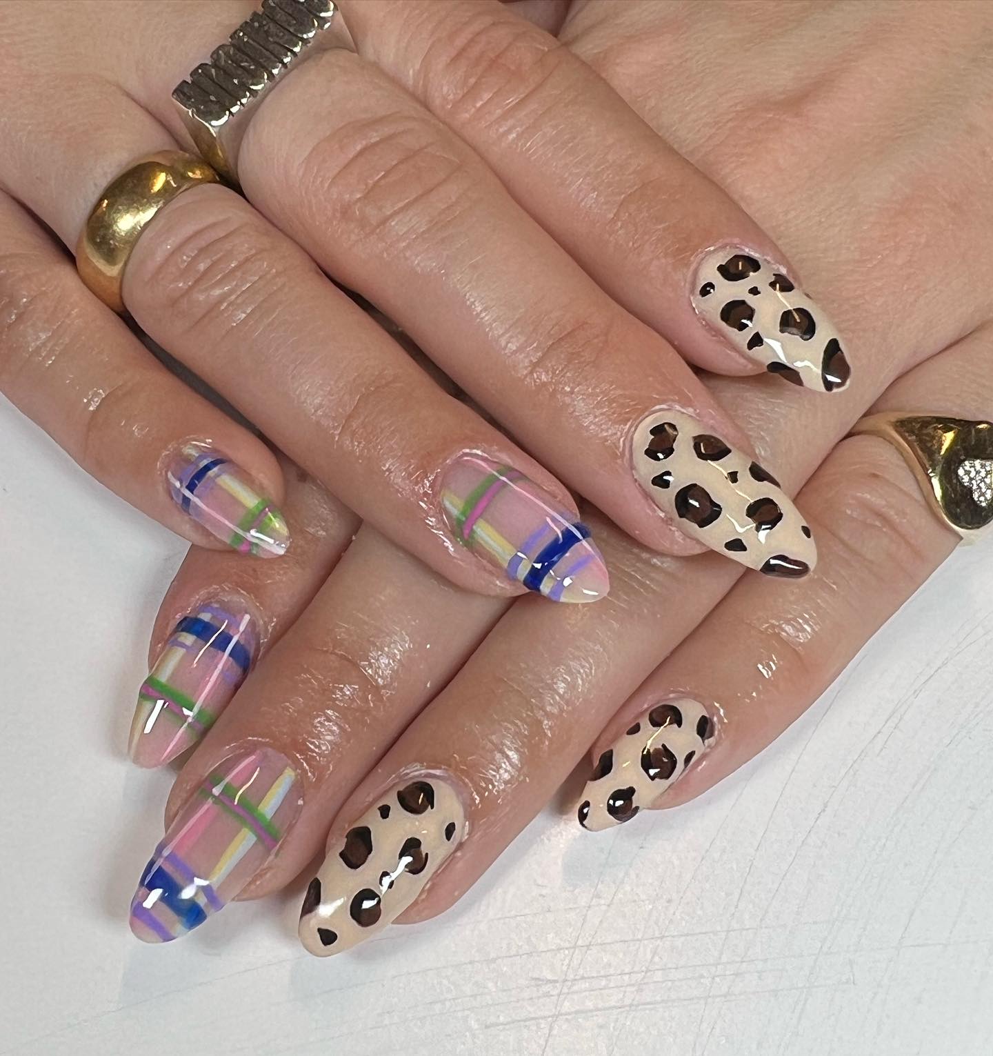 mixed pattern nails