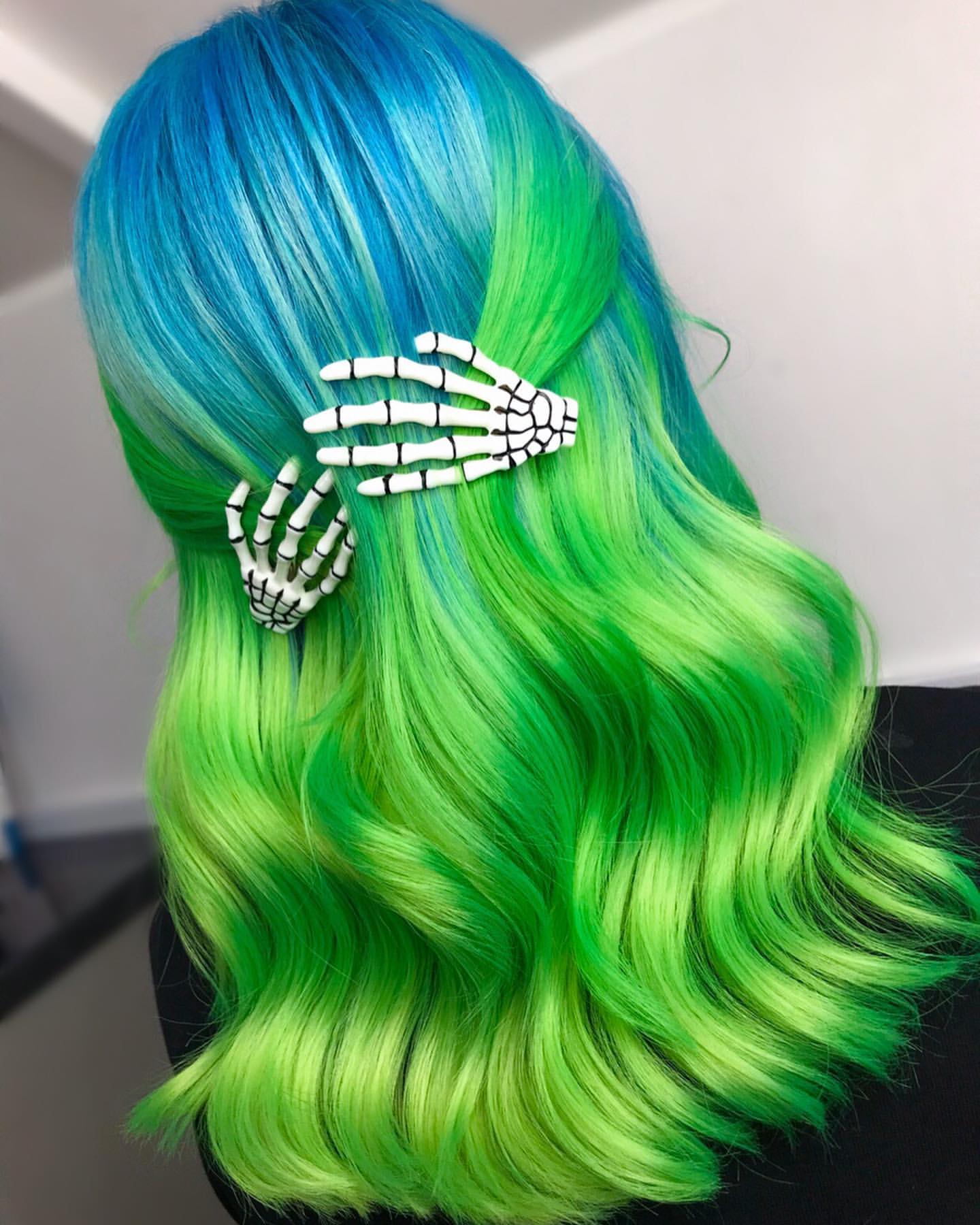 ombre azul e verde