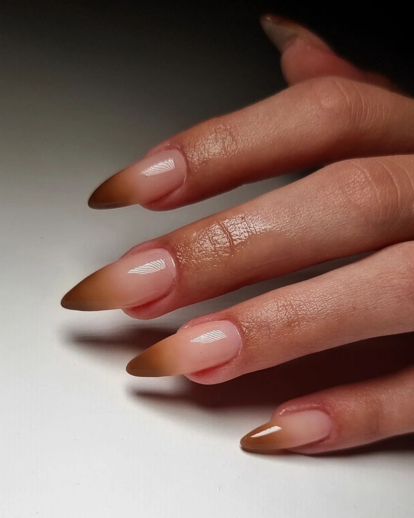 ongles bruns ombrés