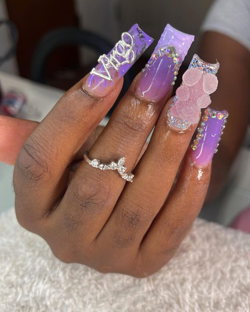 3d birthday virgo nails