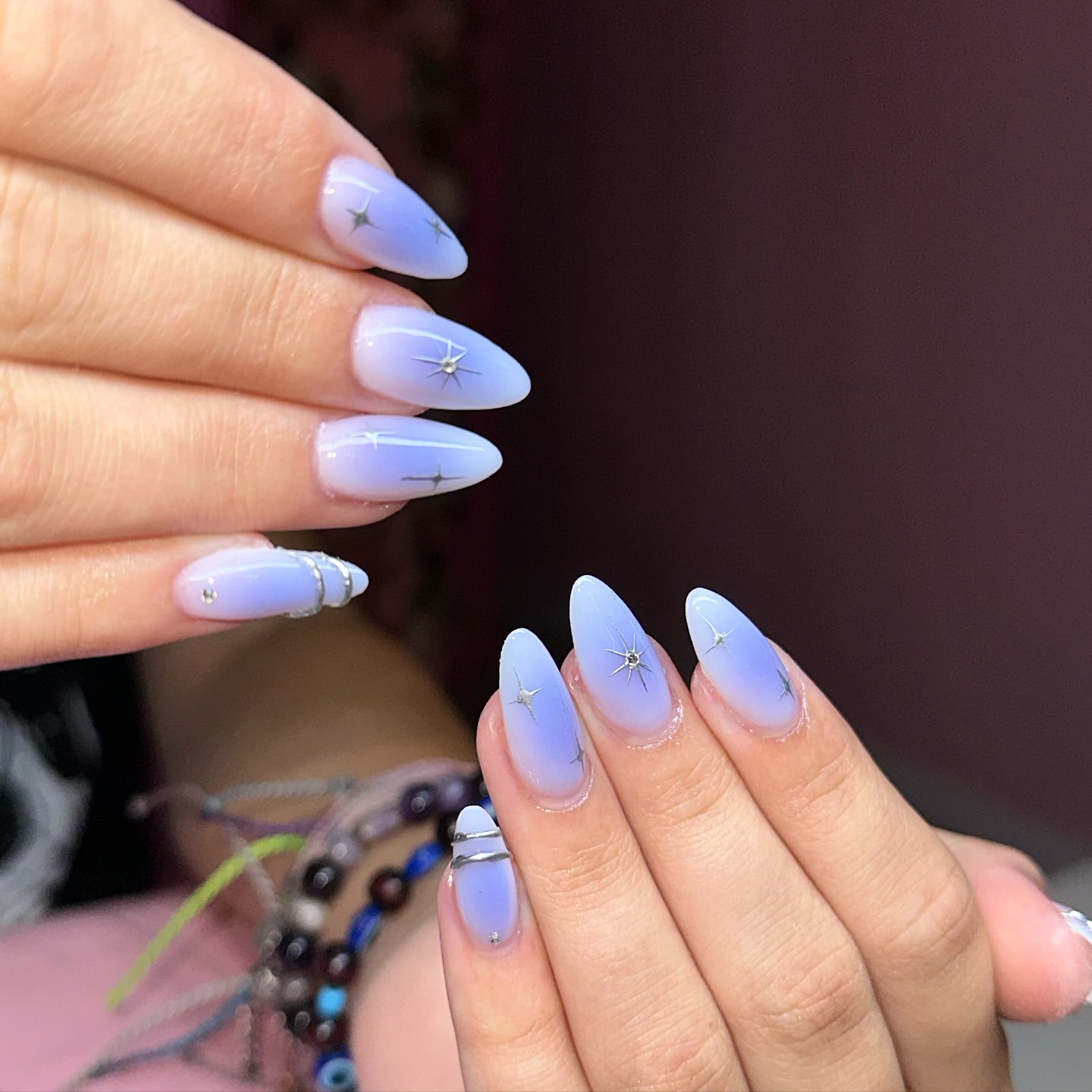 blue aura nails