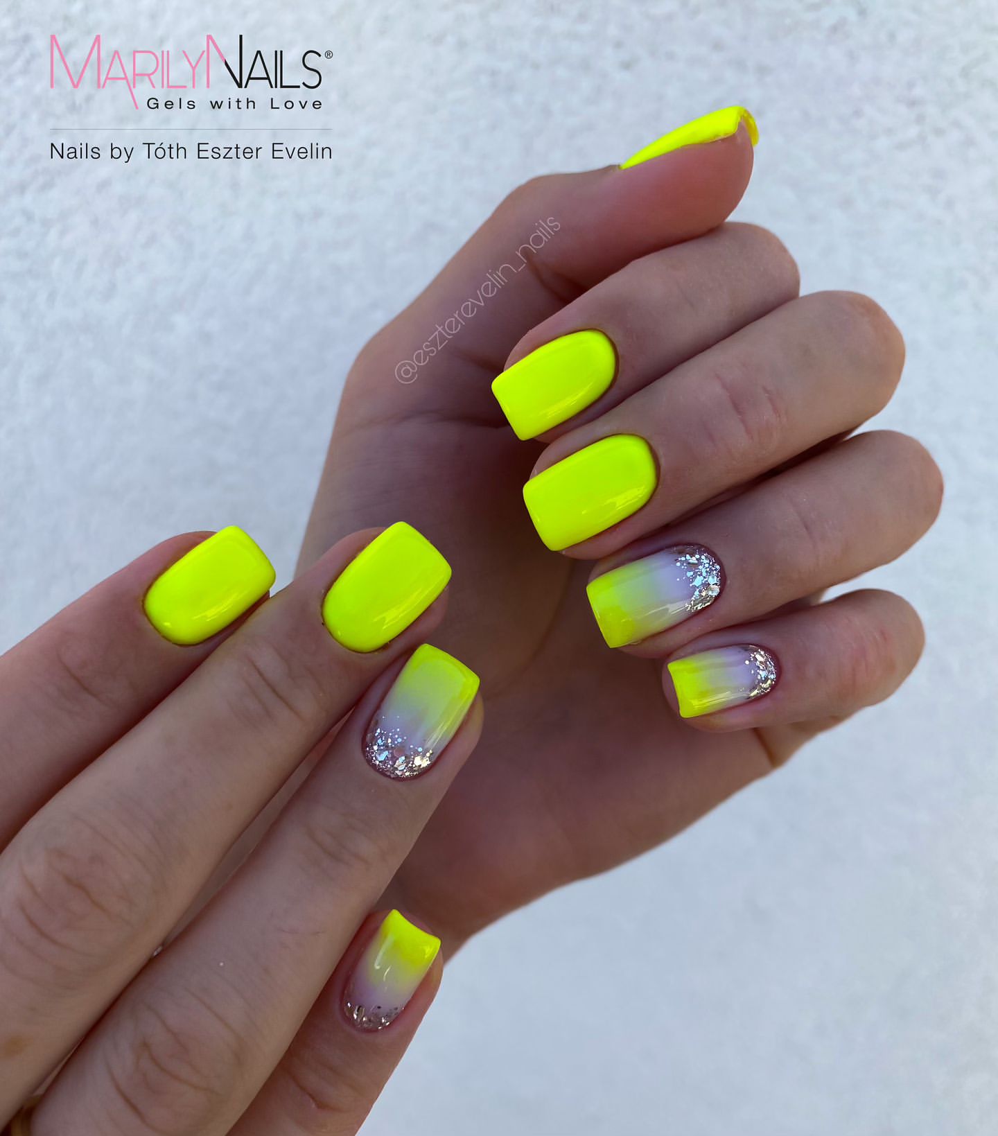 neon summer mani