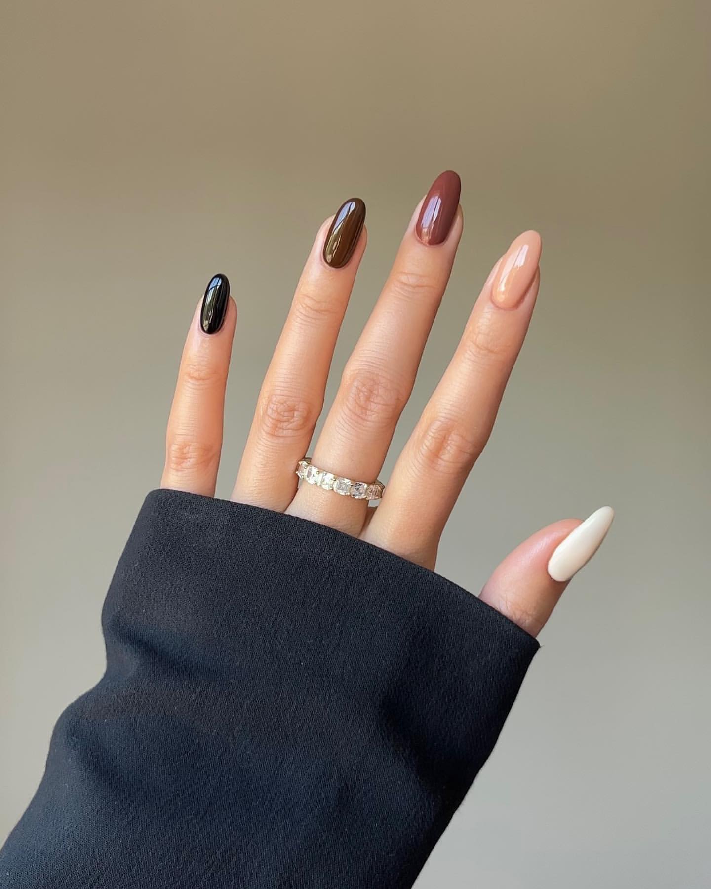 brown rainbow nails