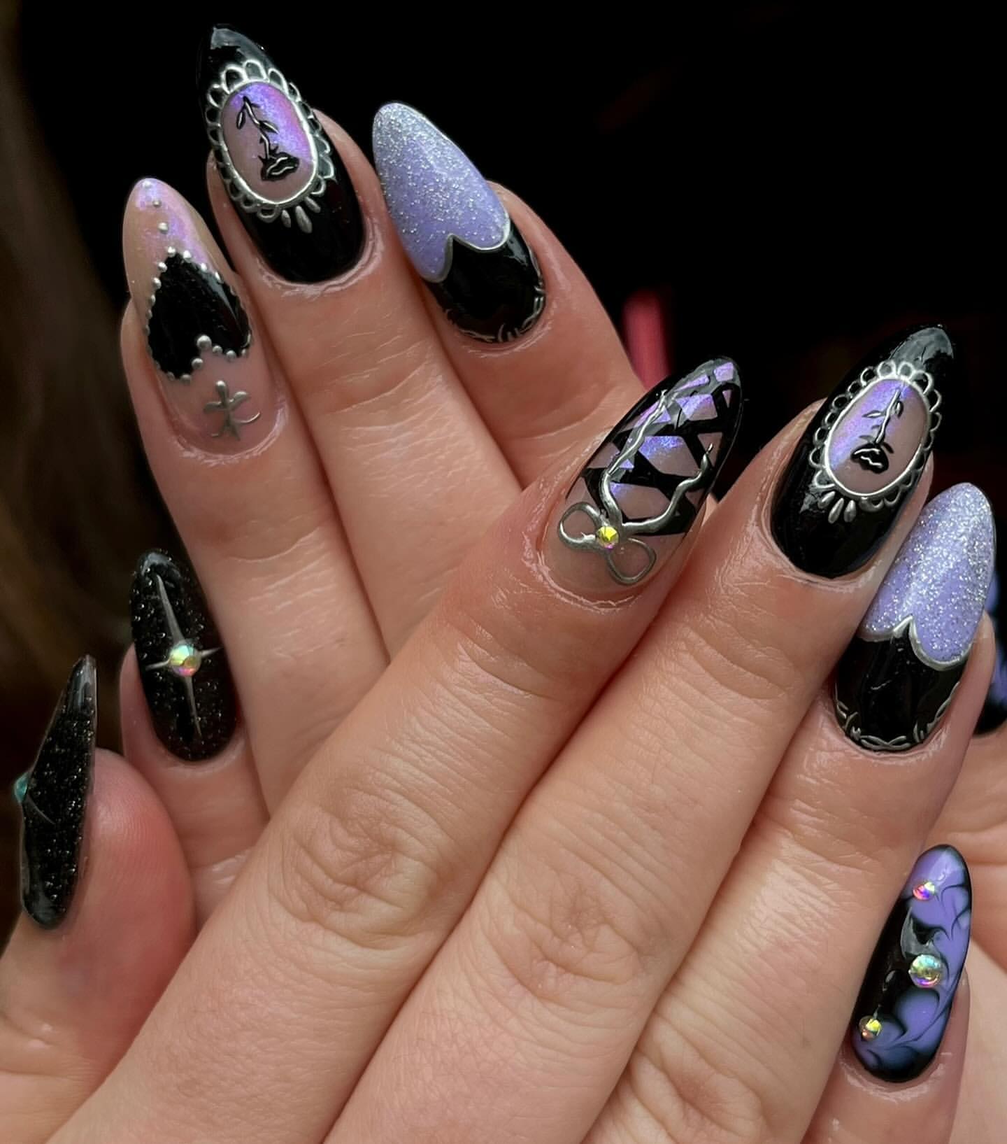 victorian goth nails