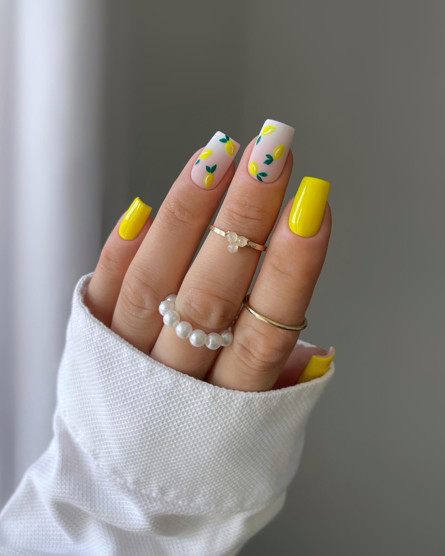 subtle lemon nails