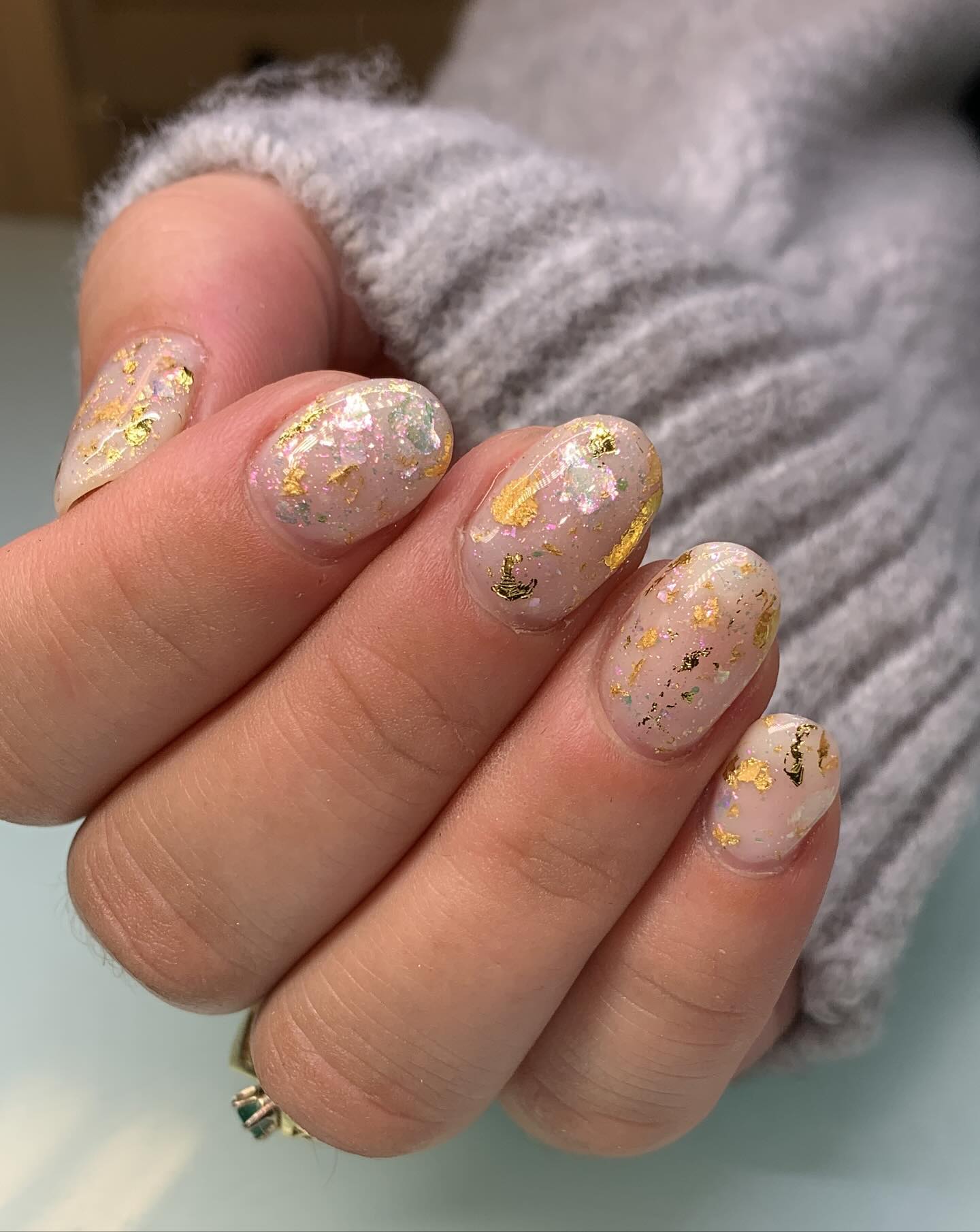 ongles pailletés d'automne