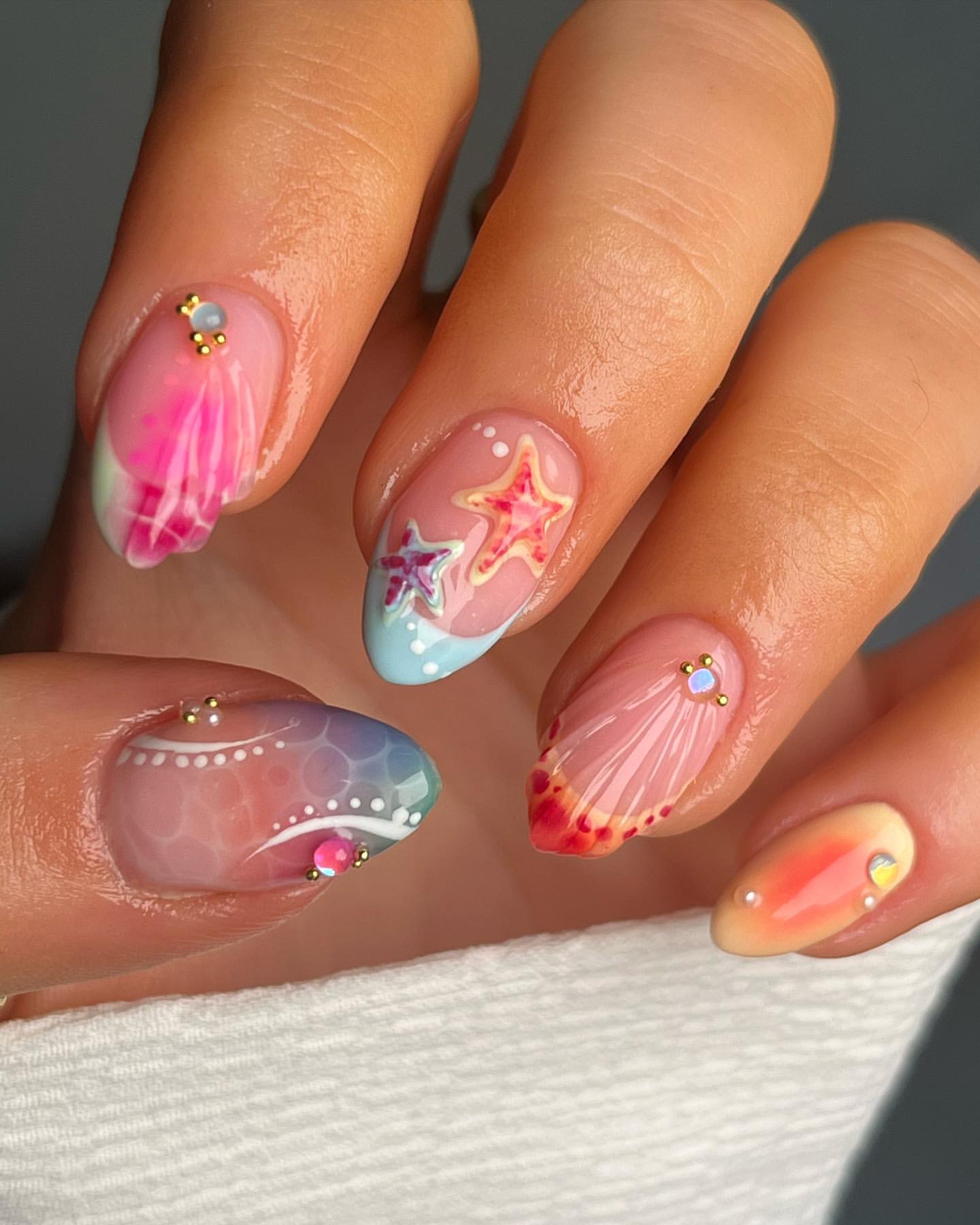 uñas con núcleo de sirena