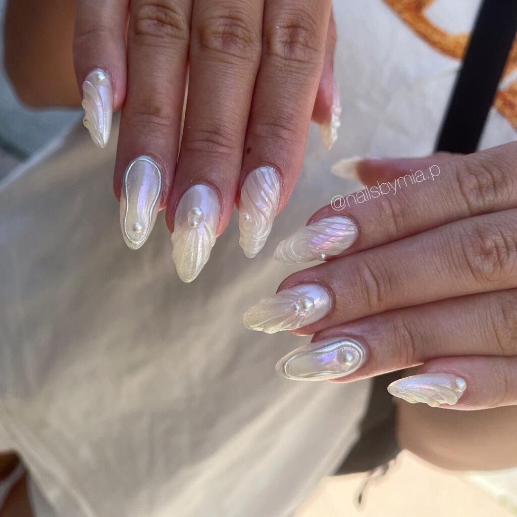 glazed donuts seashell nails