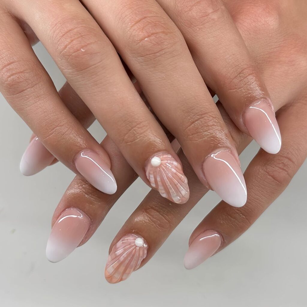 ombre seashell nails