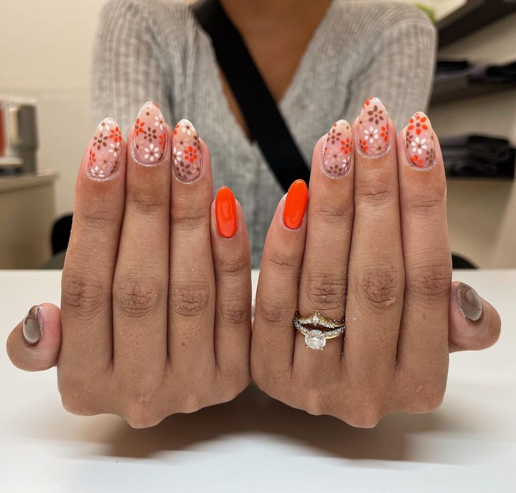 ongles orange de septembre