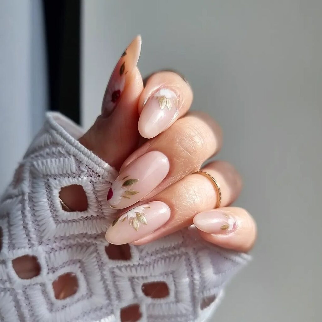 simple transparent september nails