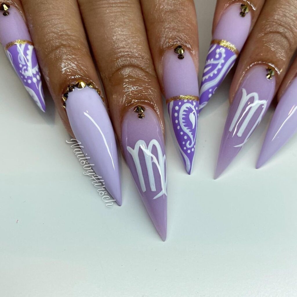 stiletto virgo birthday nails