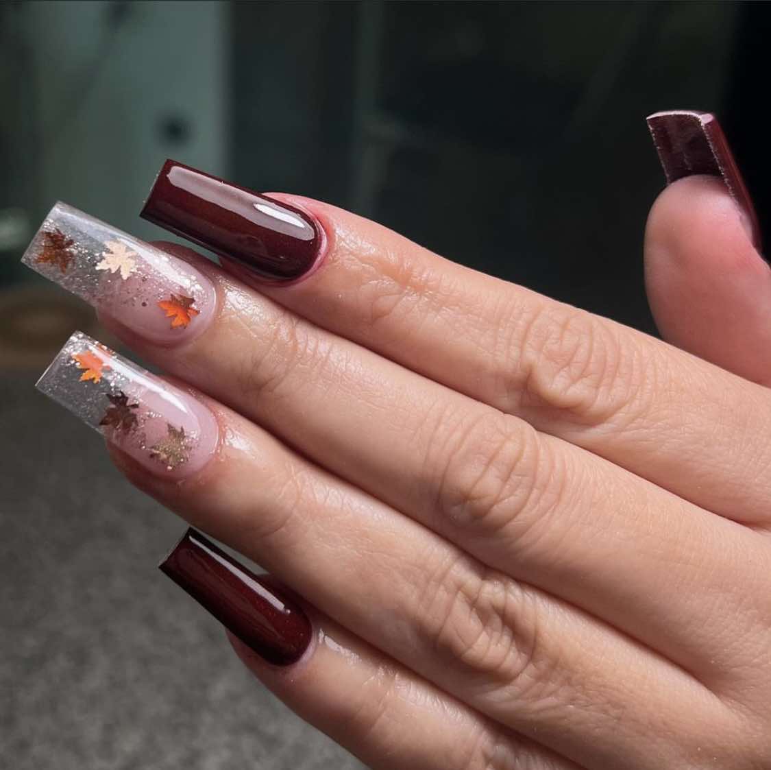 Fall Wine Nails