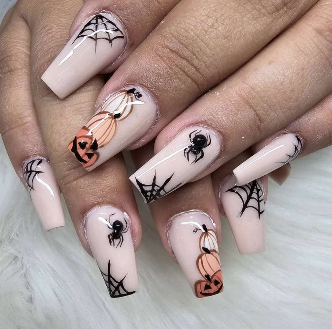 Nude Ballerina Pumpkin Nails