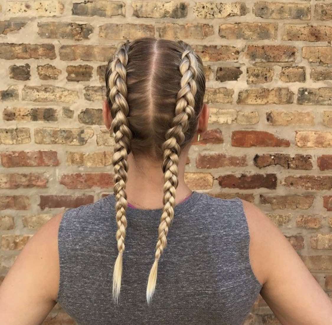 Classic Double Dutch Braids Game Day Hair (tresses hollandaises doubles classiques)