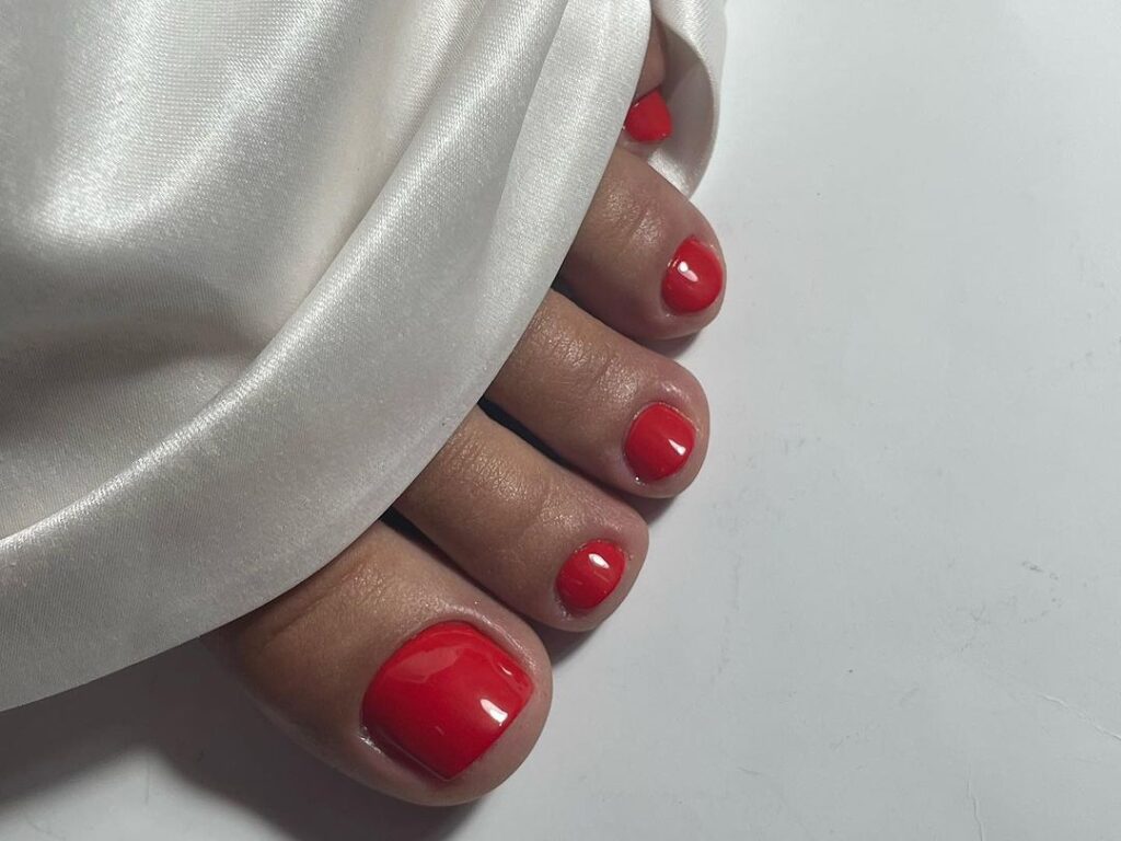 Basic Red Toe Nails