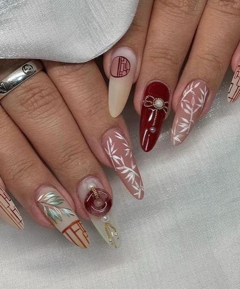 Bedecked Intricate Fall Nails