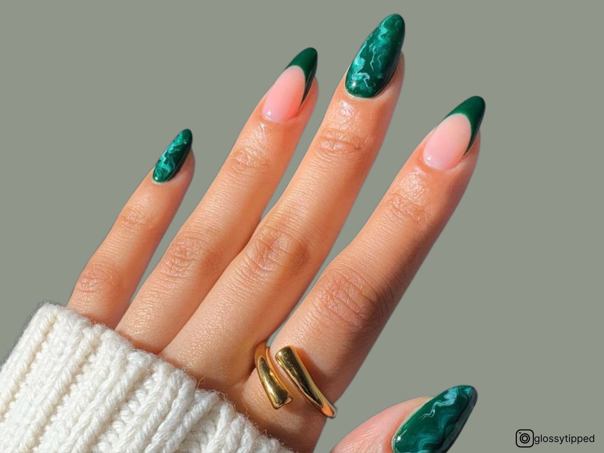 green fall nails