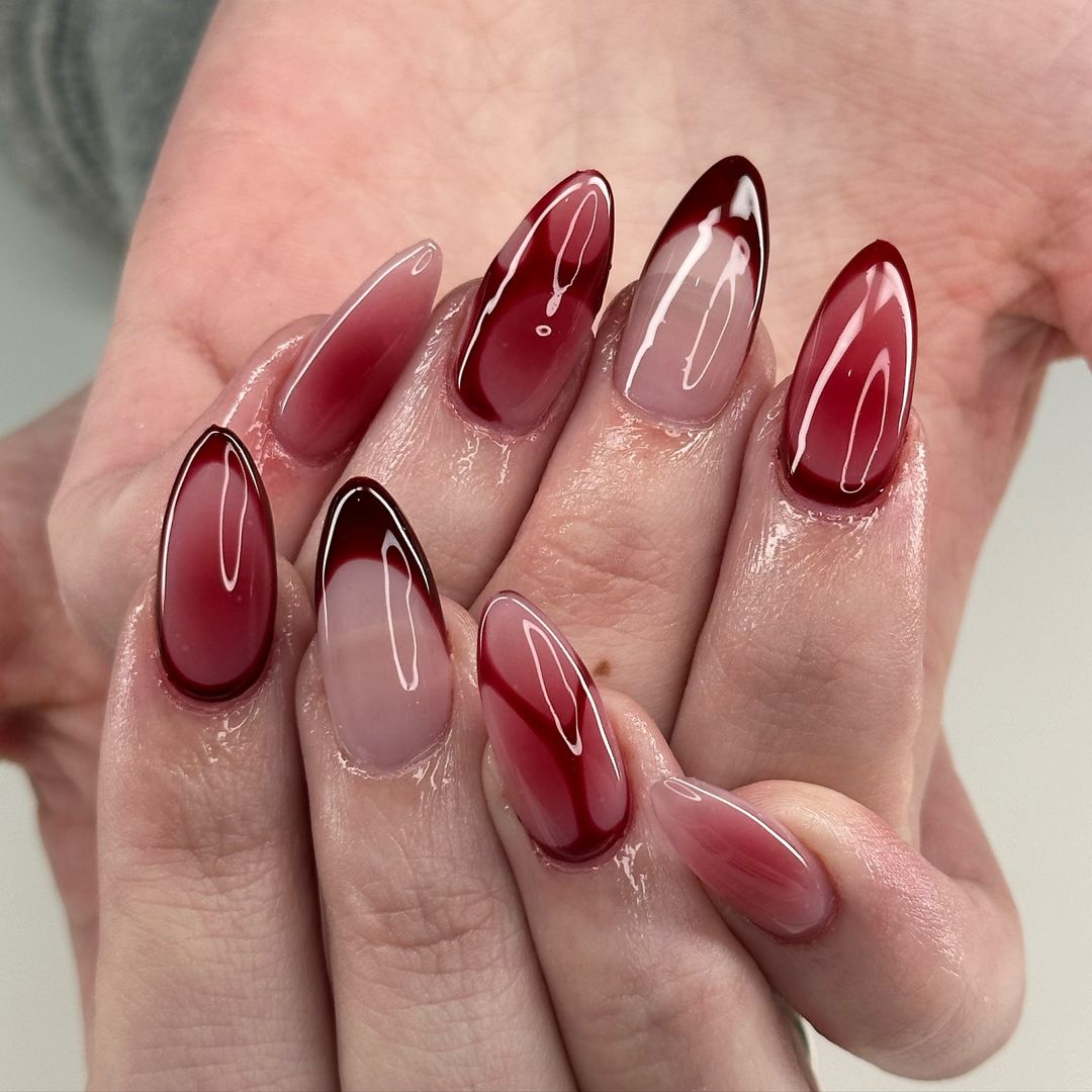 bloody french tip nails