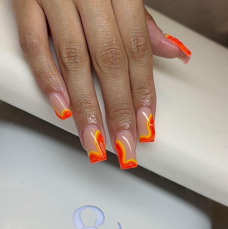 Bonfire Fall Gel Nails