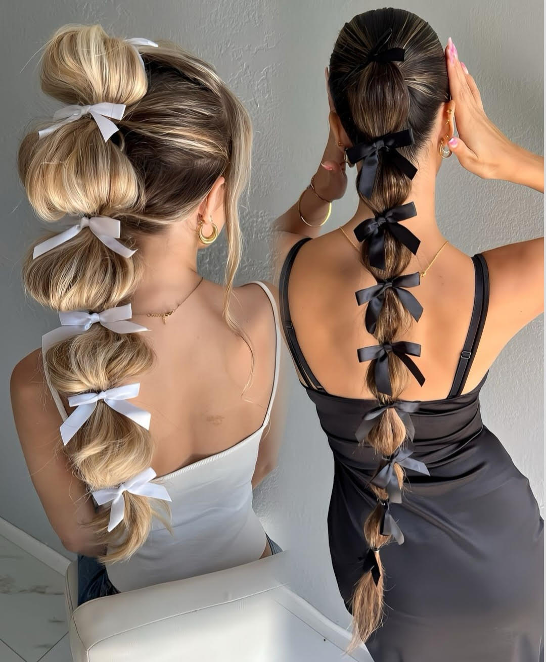 trenza con moño para pelo largo