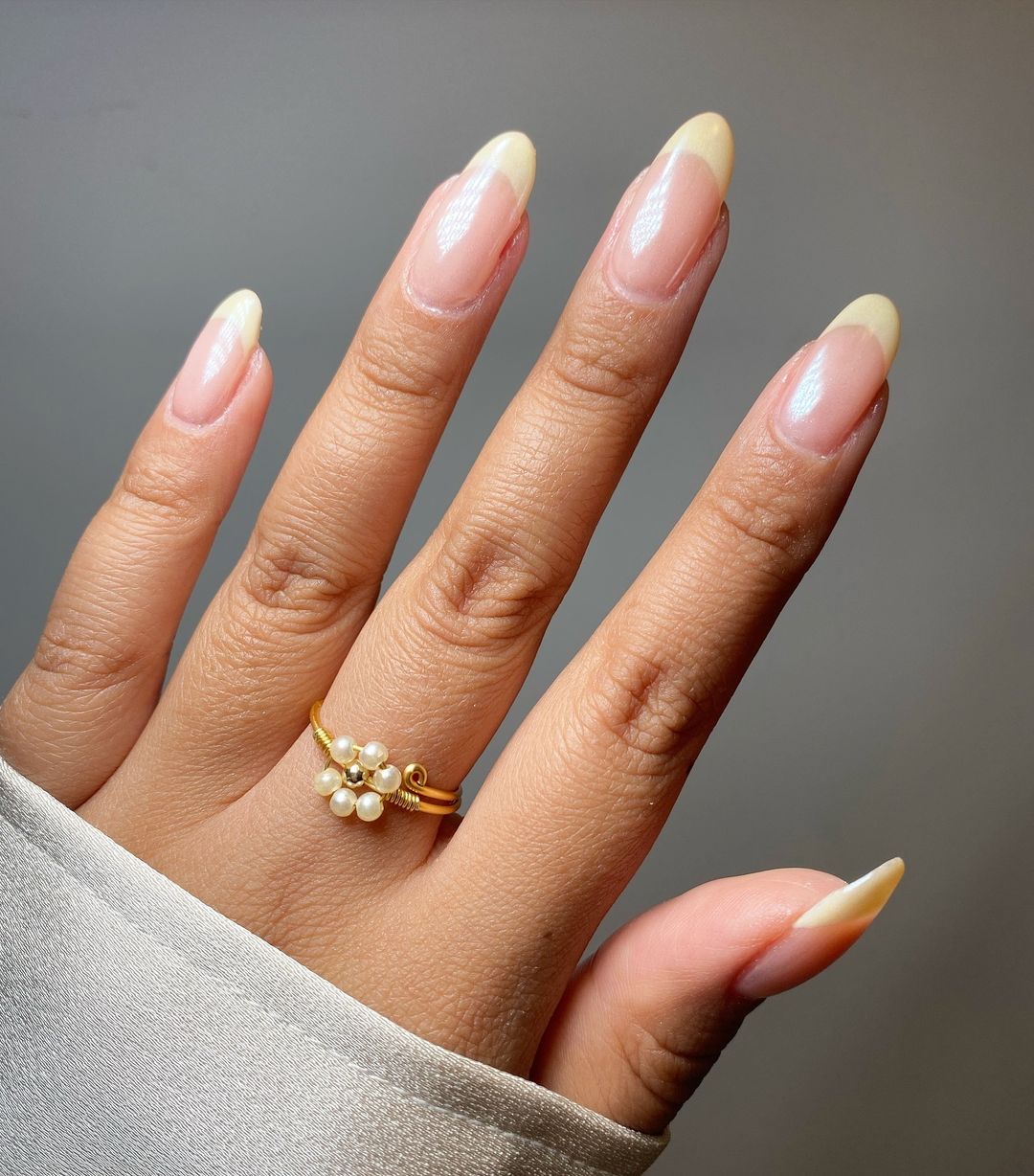 butter yellow french tips