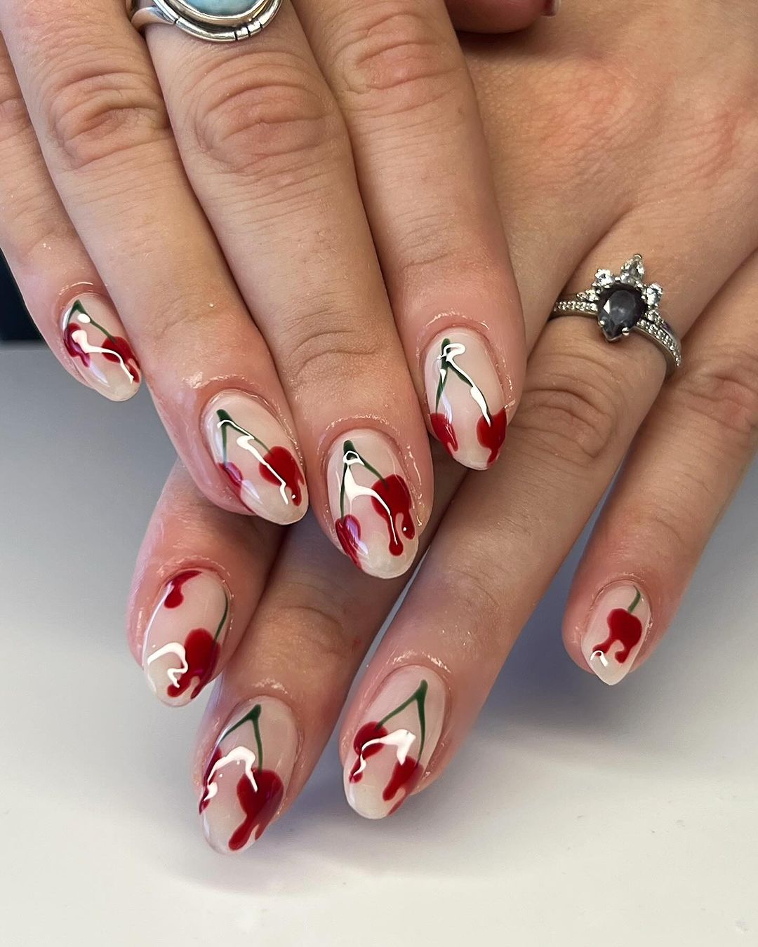 cherry-licious blood nails