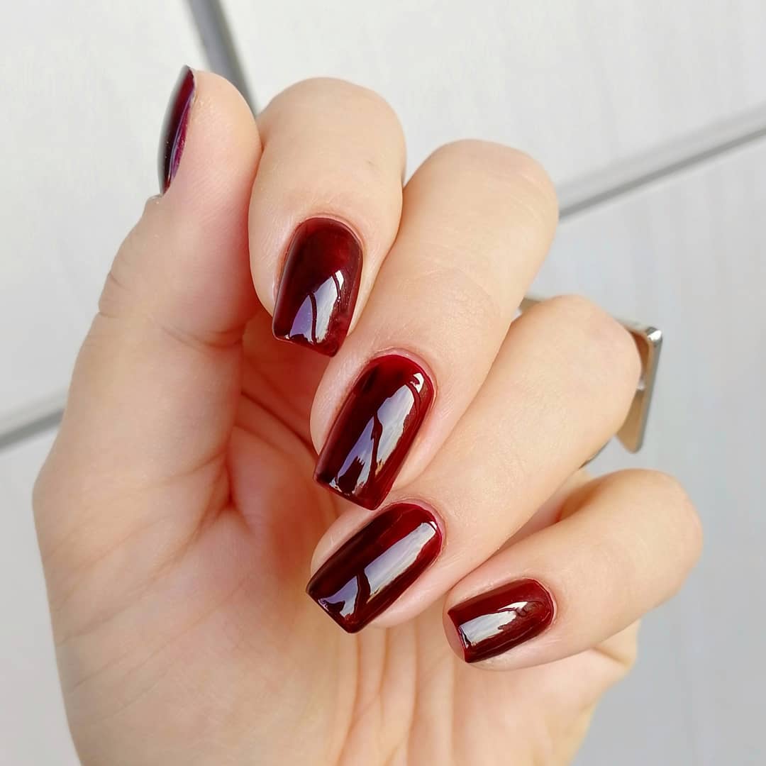 classic black cherry nails