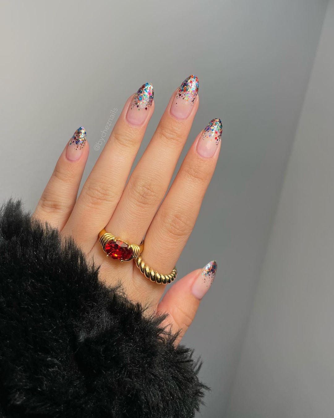 confetti birthday nail design