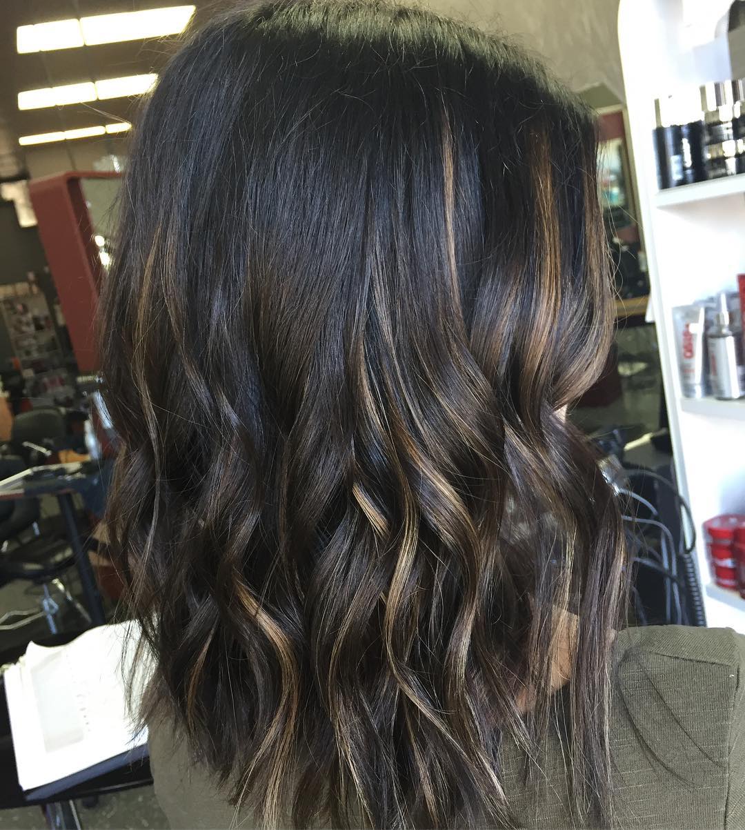 lob balayage caramello scuro