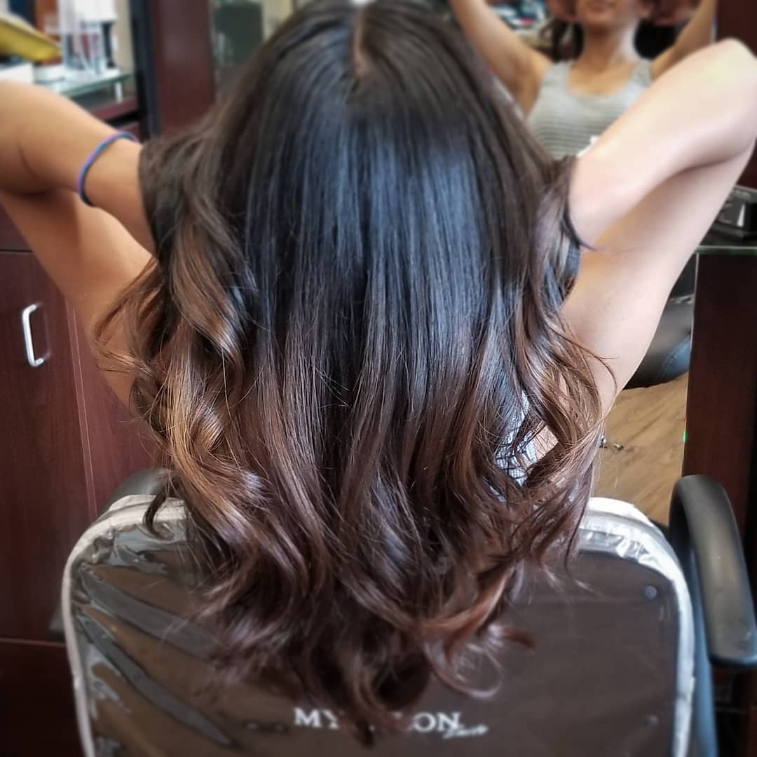 dark caramel cinnamon balayage